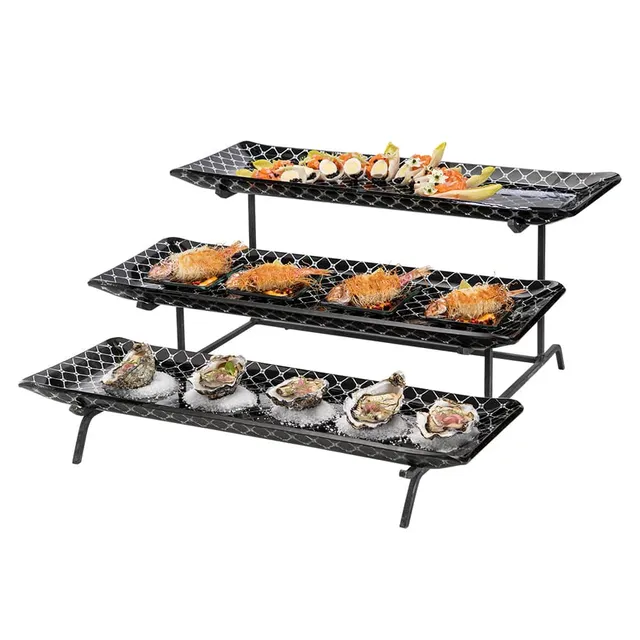 rosseto-kalderon-etagere-3-ebenen-zenit-black-tablett-metall image 1