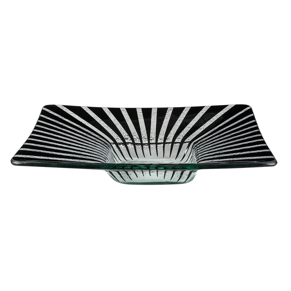 rosseto-ven-glass-schale-kalderon-stelo-schwarz-35cm-2er image 1