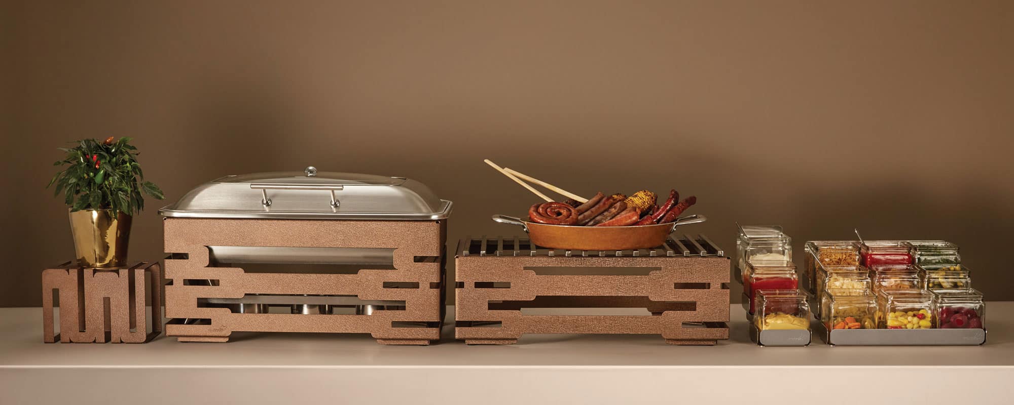 rosseto-chafing-dishes-sk052-multi-chef-chafing-dish-bronze-10-zoll image 2