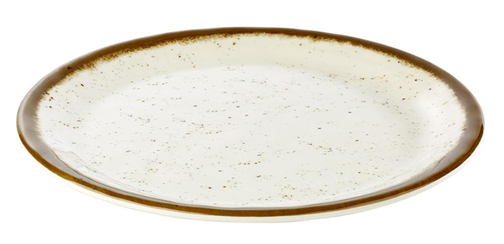 aps-stone-art-84511-teller-25-cm-melamin-creme-braun image 1