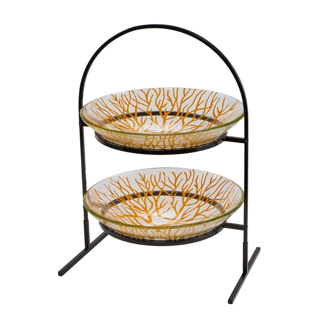 rosseto-kalderon-gst08mfp-etagere-2-st-ckig-mit-glasschalen-senf image 2