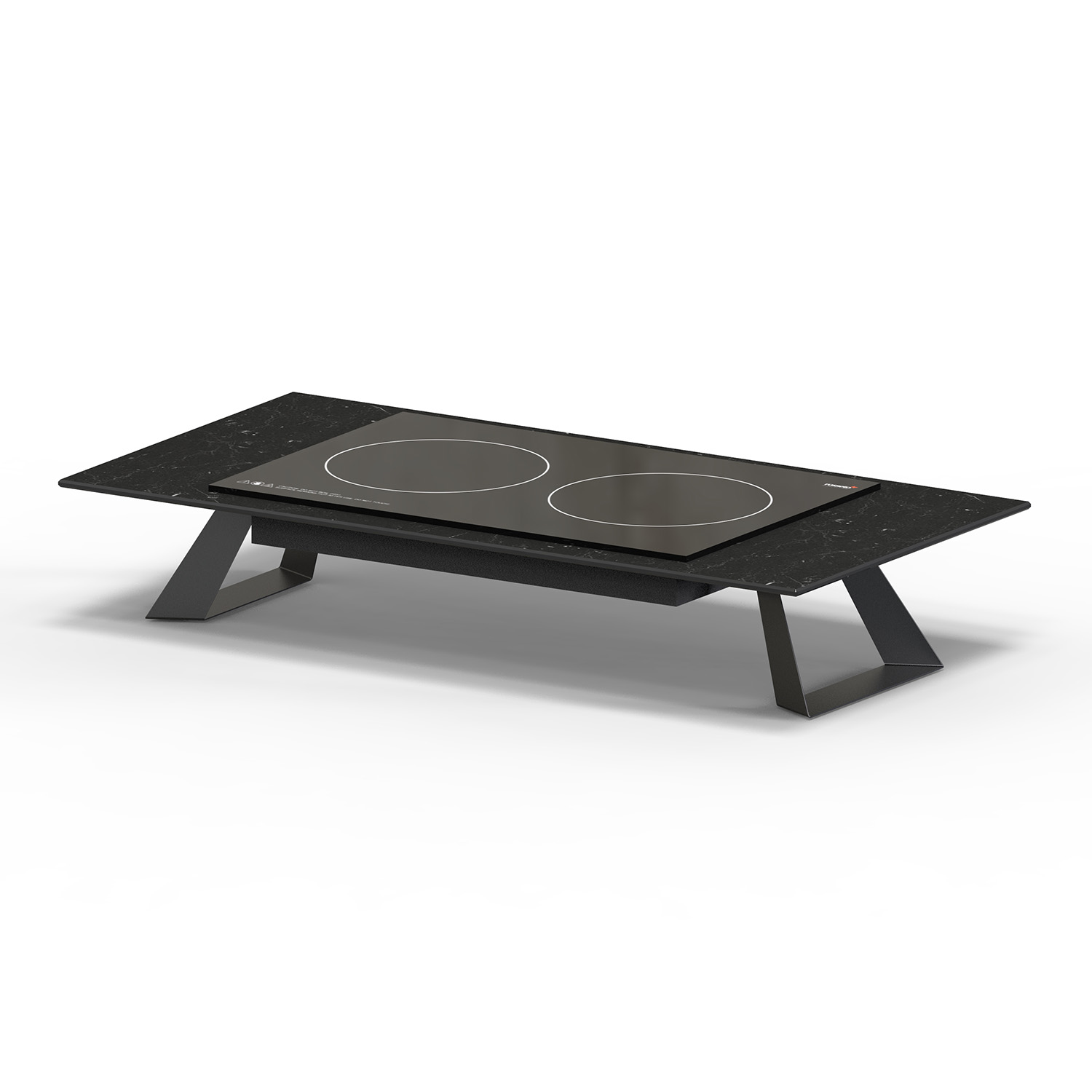 rosseto-alto-hplrsi106-induktionsst-nder-doppel-schwarz-marmor image 1
