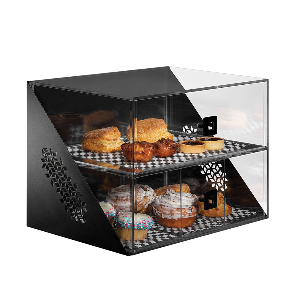 rosseto-bd144-kuchenvitrine-schwarz-matt-2-schubladen image 1