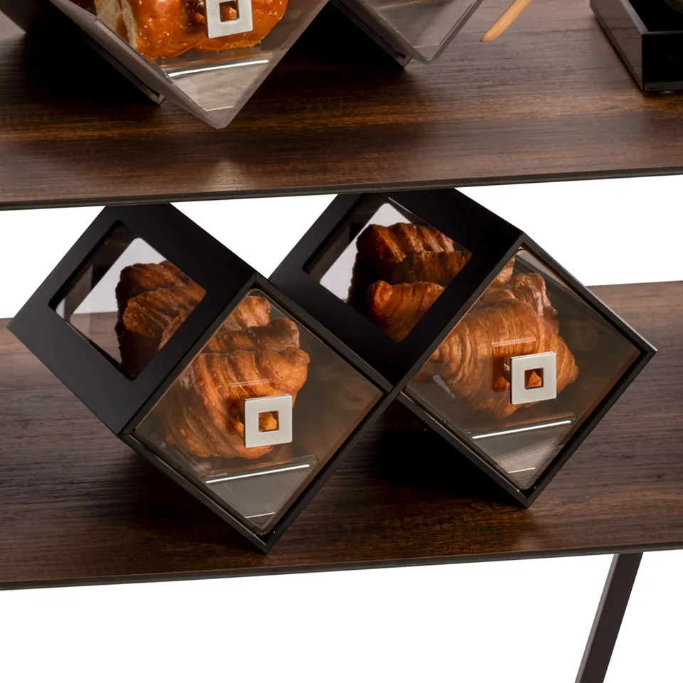 rosseto-honeycomb-bakery-vitrine-schwarz-mit-schublade-bk200bl image 1