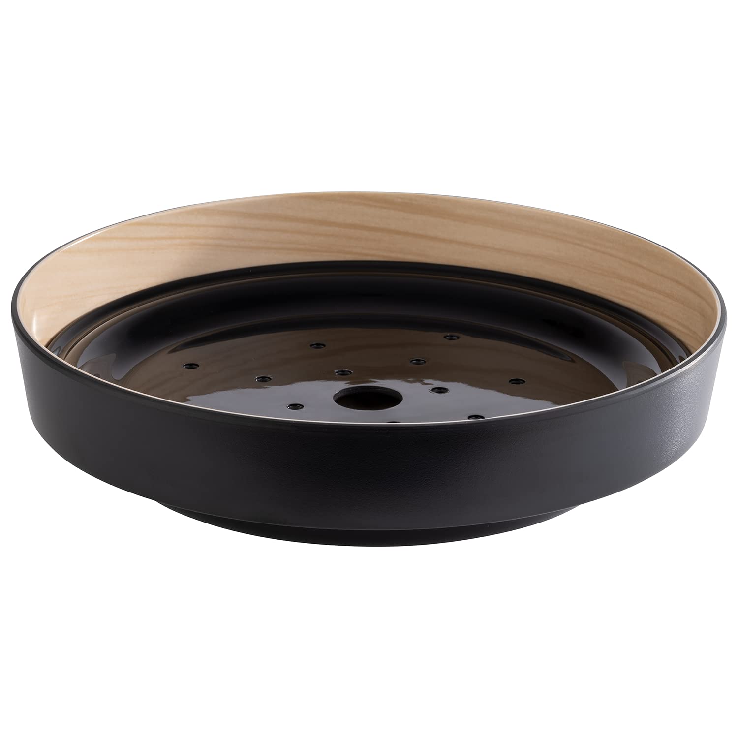 aps-frida-85230-melaminschale-25-5-cm-mit-abtropfeinsatz-holzoptik image 1