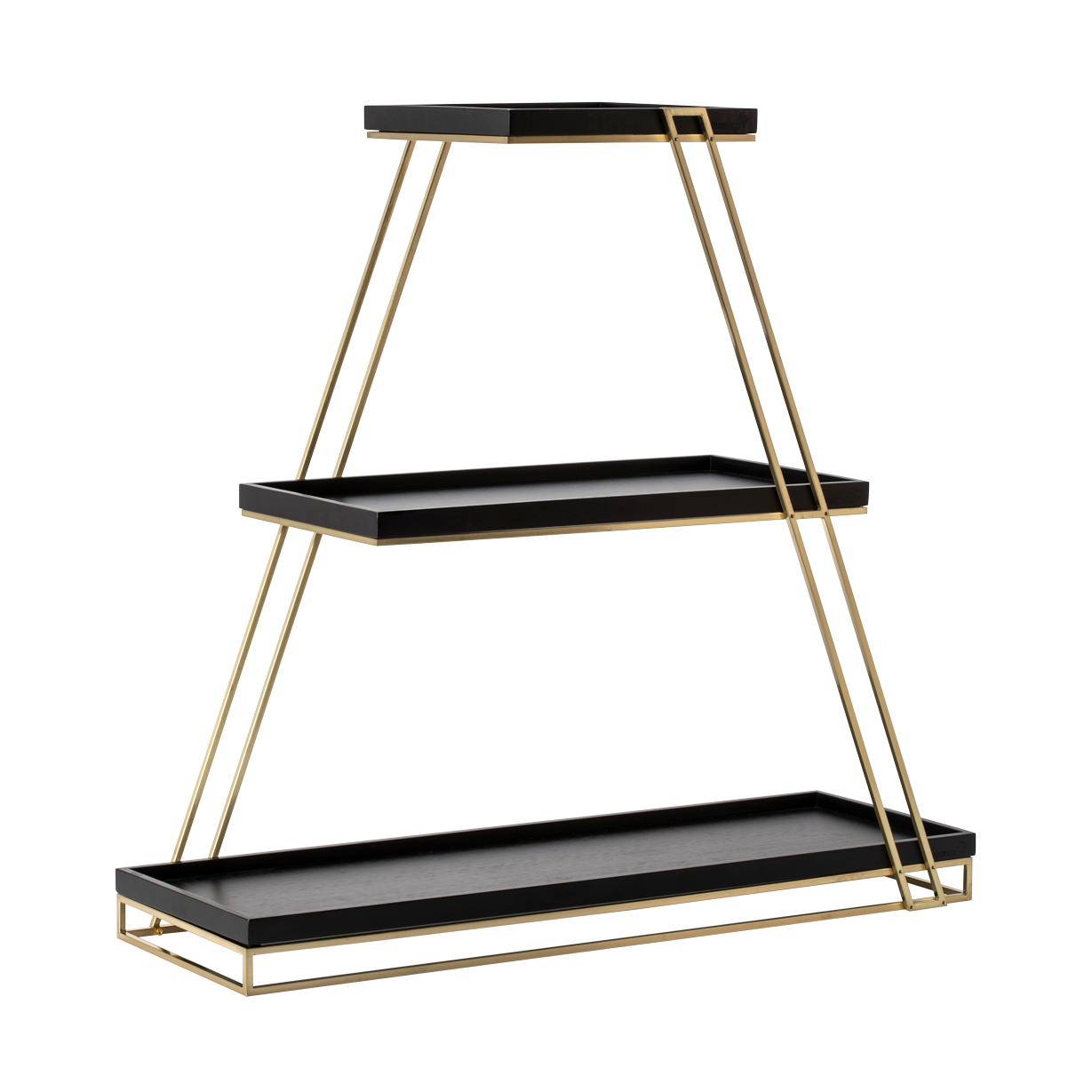 rosseto-skyrize-sr3g-bk-etagere-gold-mit-schwarzen-ablagen image 2
