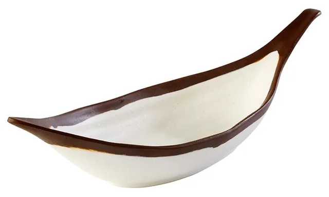 aps-marone-84579-blattschale-melamin-creme-braun-30-5-cm image 1