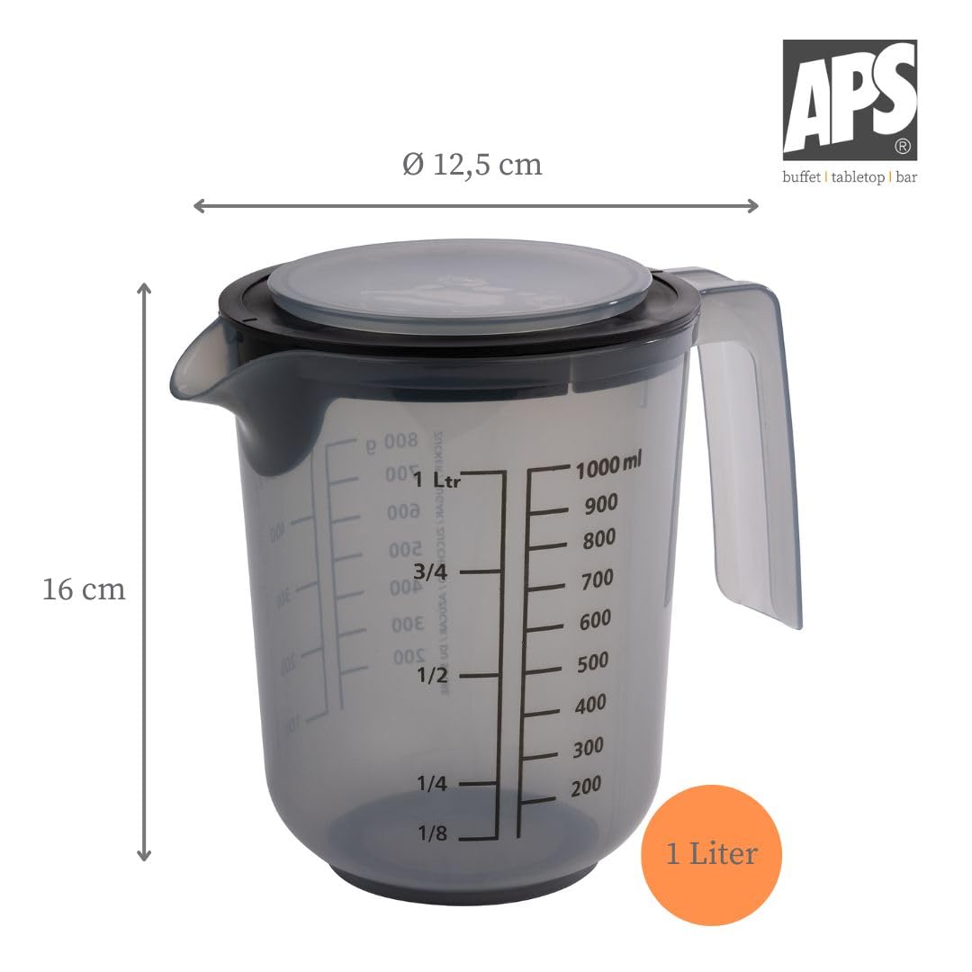 aps-classic-30072-r-hrbecher-mit-deckel-grau-1-liter image 2