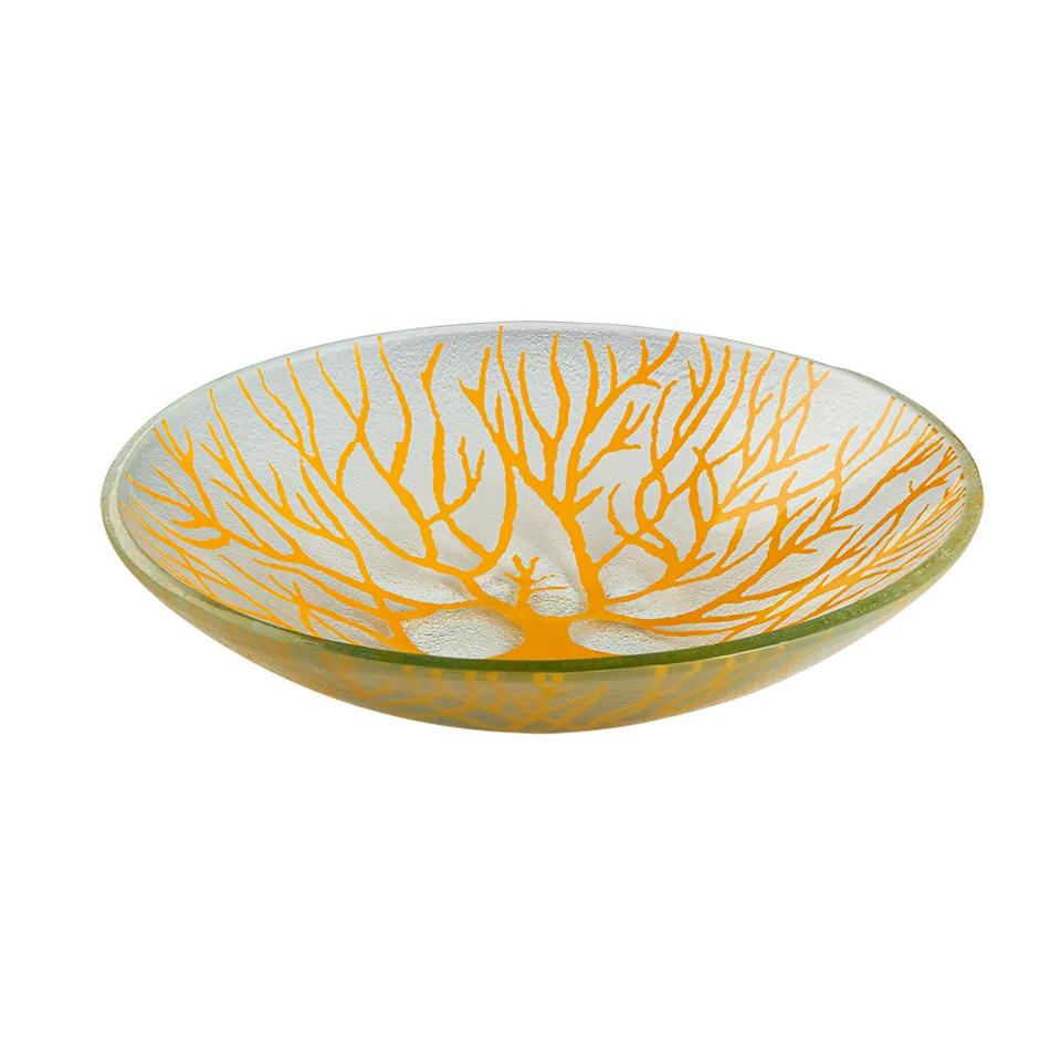 rosseto-ven-glass-kalderon-radici-glasschale-senf-35-cm-rund image 1