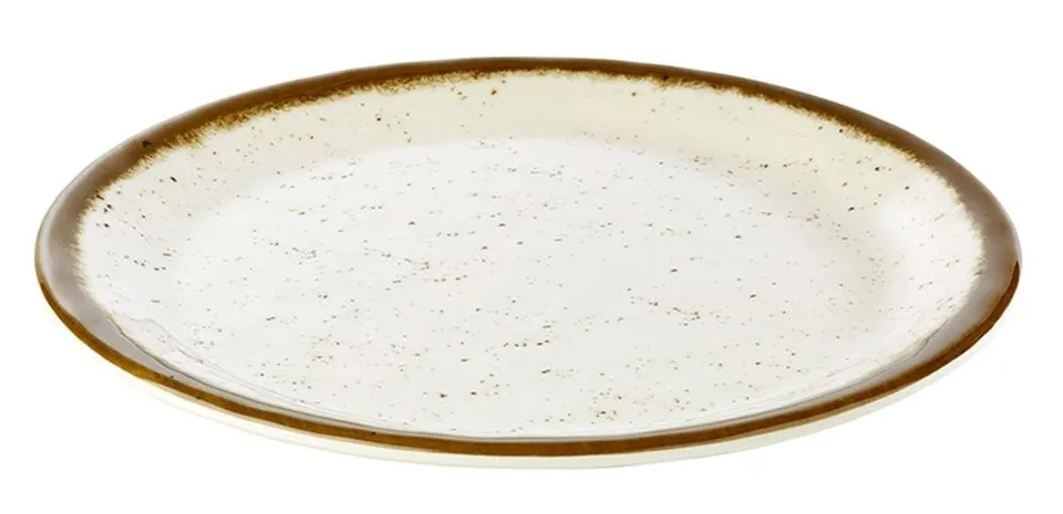 aps-stone-art-84511-teller-25-cm-melamin-creme-braun image 1
