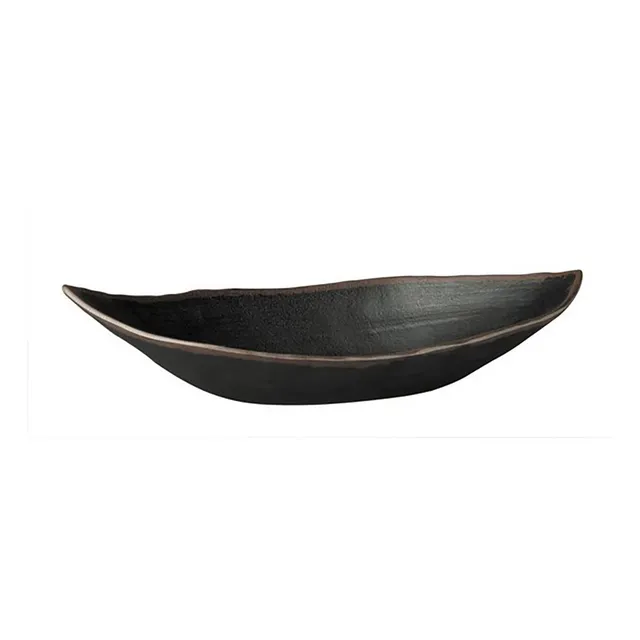 aps-marone-blattschale-melamin-36x19-cm-schwarz image 1