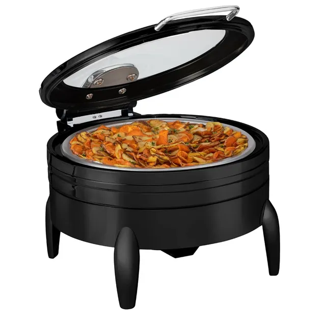 rosseto-de-luxe-cp403f-bk-chafing-dish-rund-schwarz-glasdeckel image 1