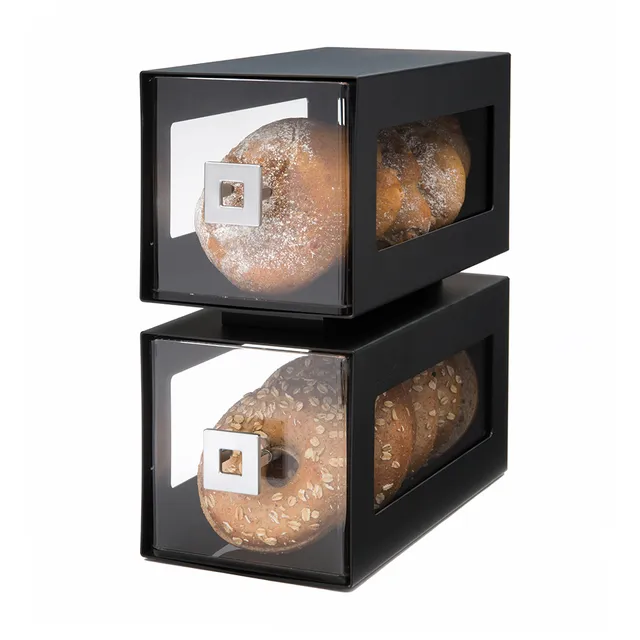rosseto-bd101-kuchenvitrine-2-st-ckig-schwarz-acryl image 1
