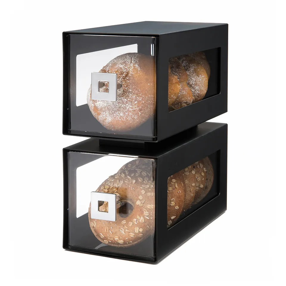 rosseto-bd101-kuchenvitrine-2-st-ckig-schwarz-acryl image 1