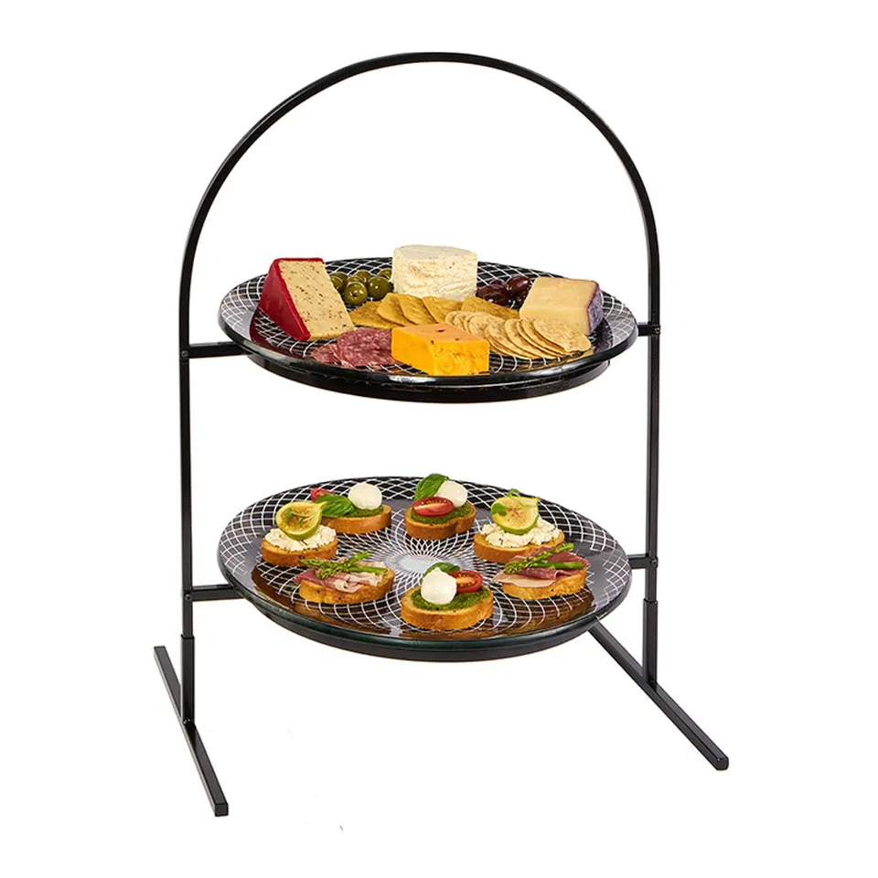 rosseto-kalderon-gst08bfp-etagere-2-st-ckig-glas-schwarz image 1