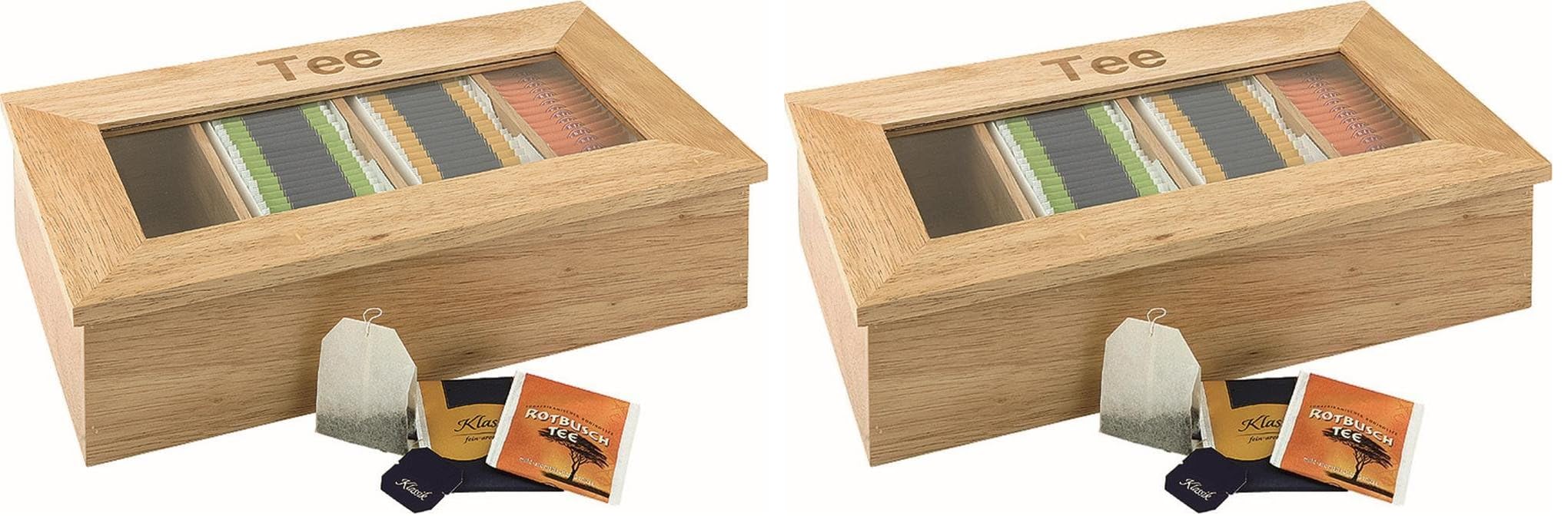 aps-superbox-11575-teebox-holz-4-kammern-mit-sichtfenster image 2