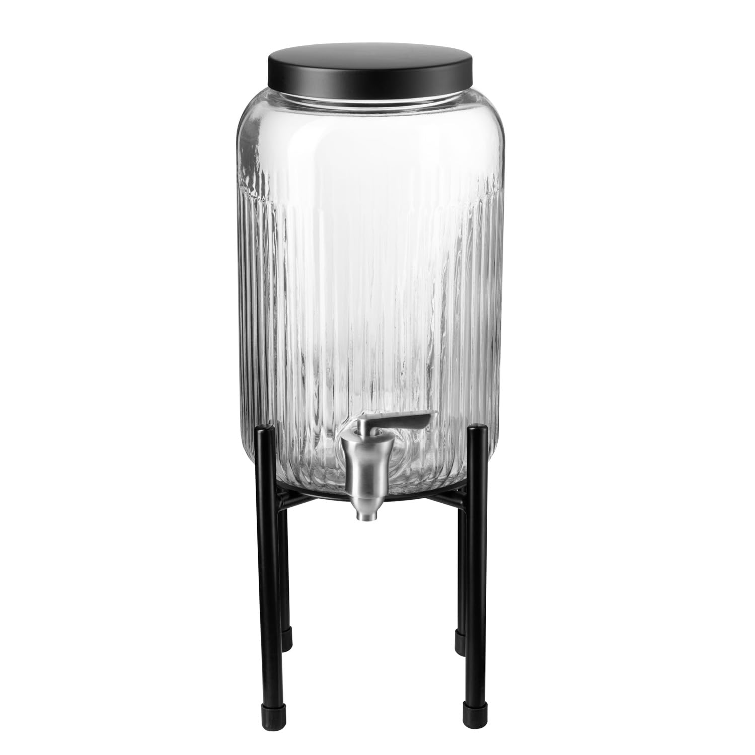 aps-valo-getr-nkespender-7-0-liter-glas-edelstahl-schwarz image 1