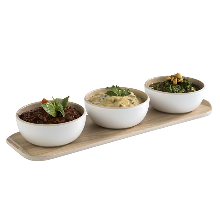 aps-frida-servierset-3-dip-schalen-mit-tablett-holzoptik image 3