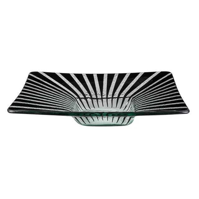 rosseto-ven-glass-schale-kalderon-stelo-schwarz-35cm-2er image 1