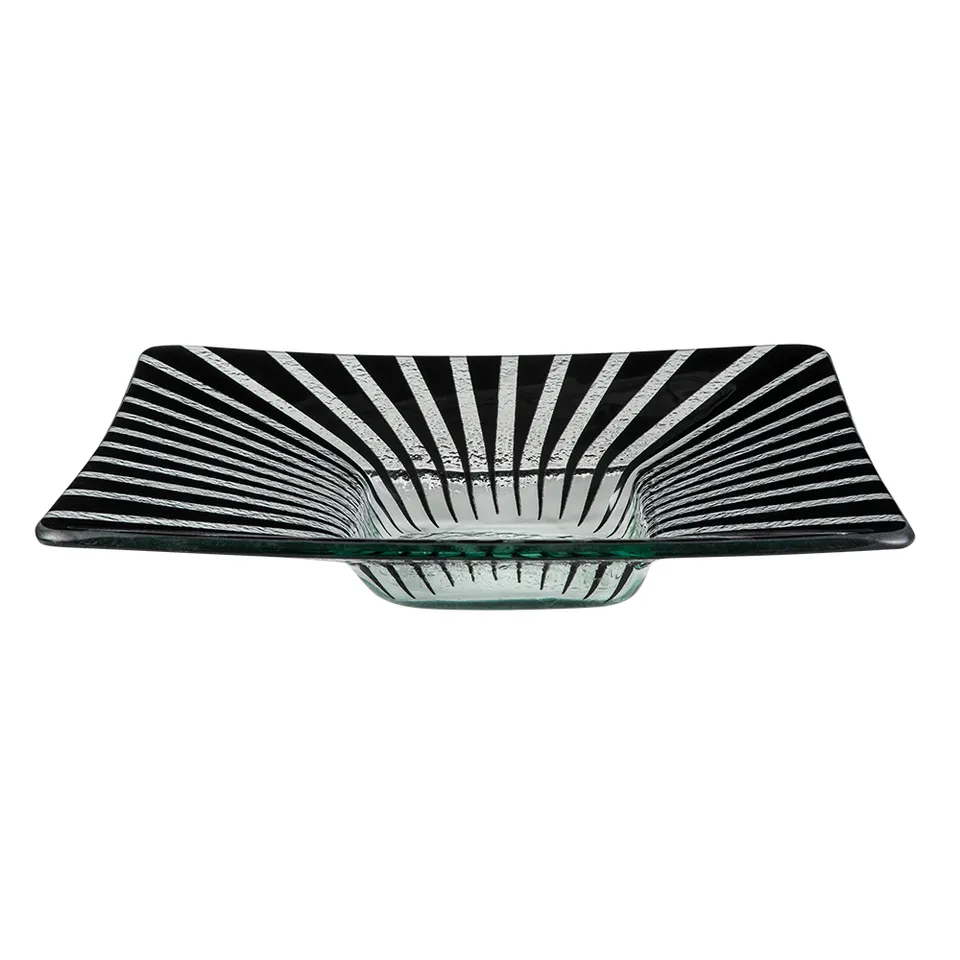 rosseto-ven-glass-schale-kalderon-stelo-schwarz-35cm-2er image 1