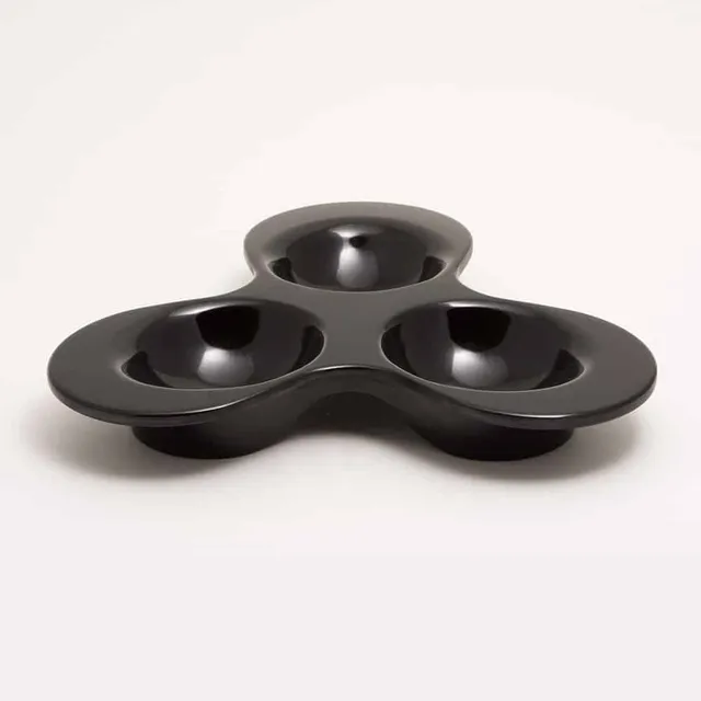 primeware-quality-melamine-tapas-kleeblatt-schale-schwarz-medium-bruchsicher image 1