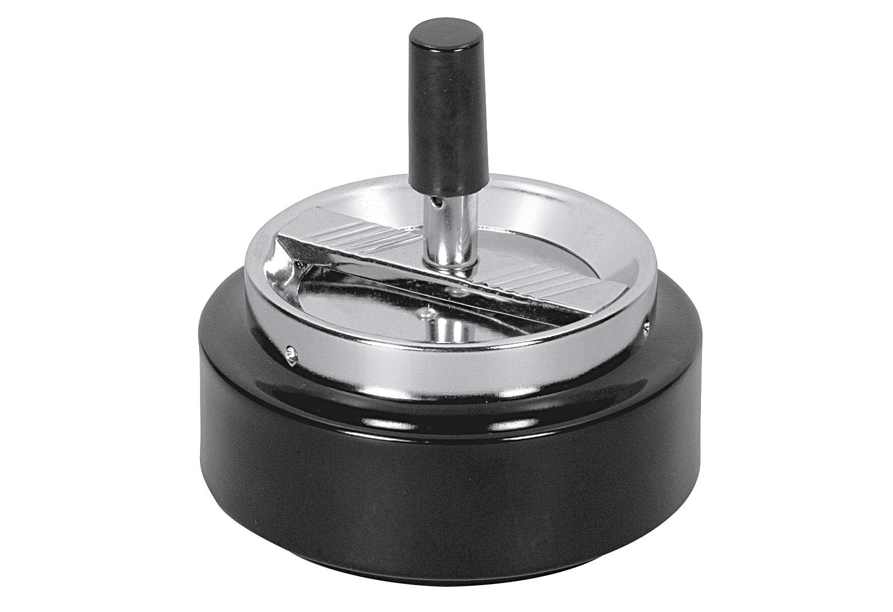 aps-bar-klassiker-drehaschenbecher-schwarz-metall-10-5-cm image 2