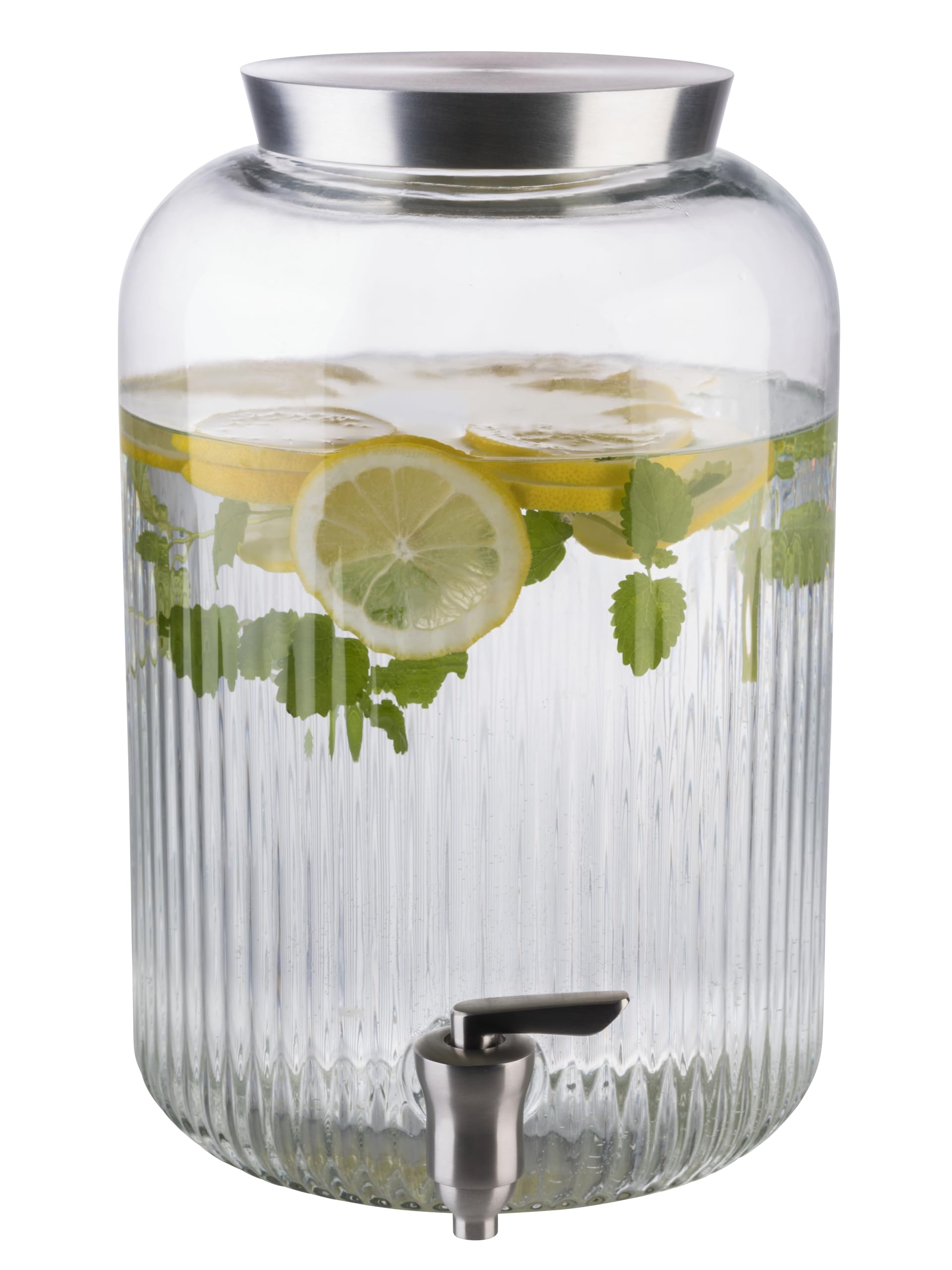 aps-valo-getr-nkespender-glas-7-liter-edelstahl-zapfhahn image 1