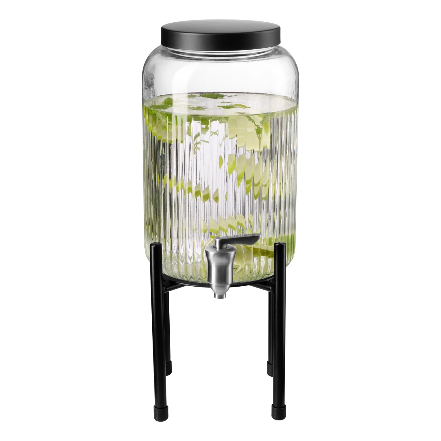 aps-valo-getr-nkespender-7-0-liter-glas-edelstahl-schwarz image 2