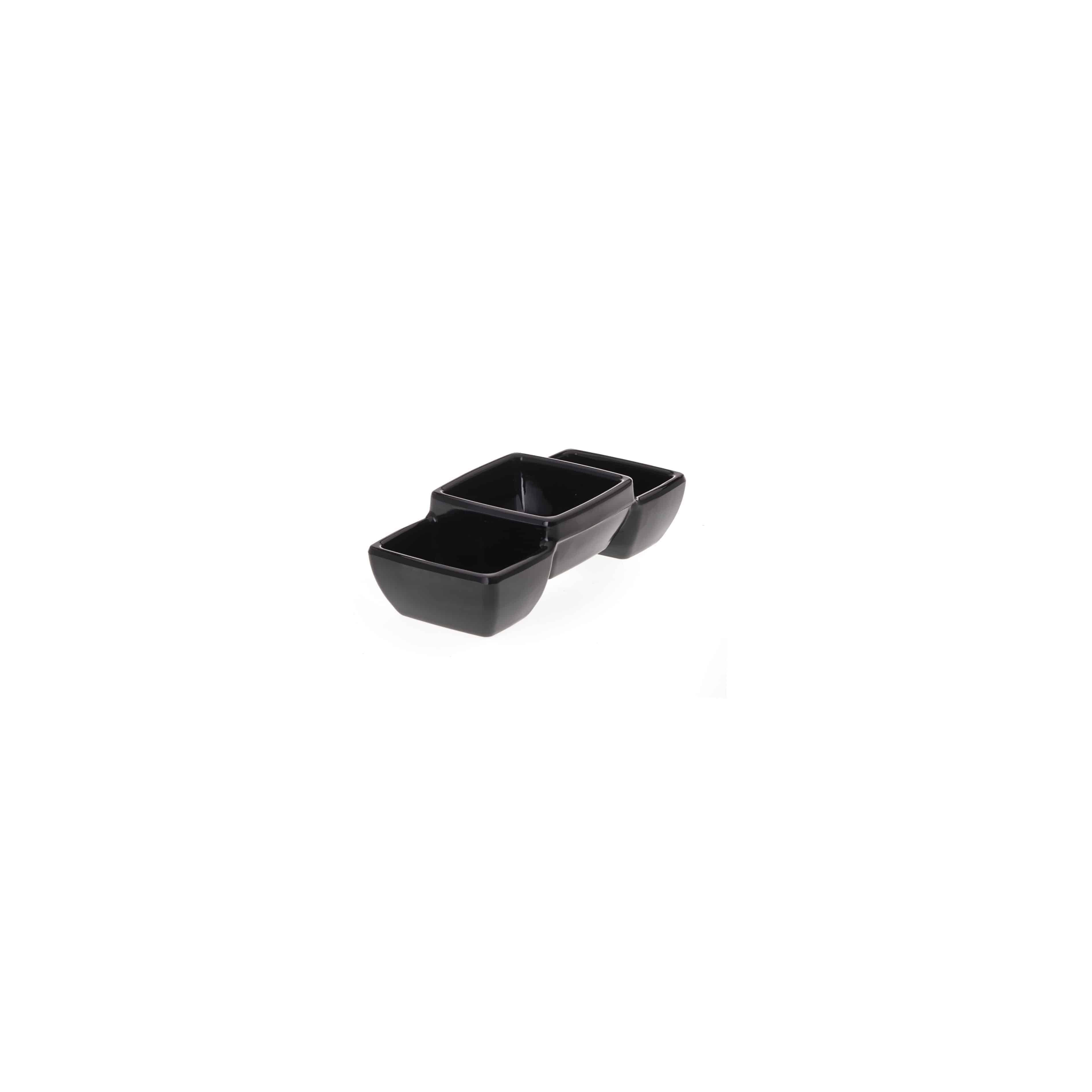 primeware-quality-melamine-triple-square-bowl-schale-schwarz-20-5-cm image 1