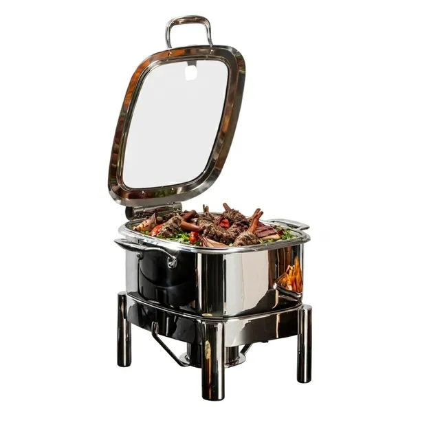 rosseto-le-dish-gwd295k-ch-chafing-dish-chrom-eckig-4-liter image 1