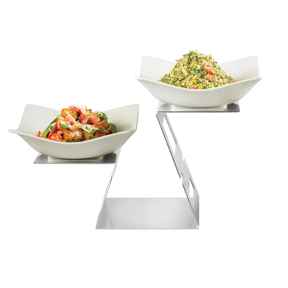 rosseto-chafing-dishes-sm282-edelstahl-riser-set-mit-melamin-sch-sseln image 1