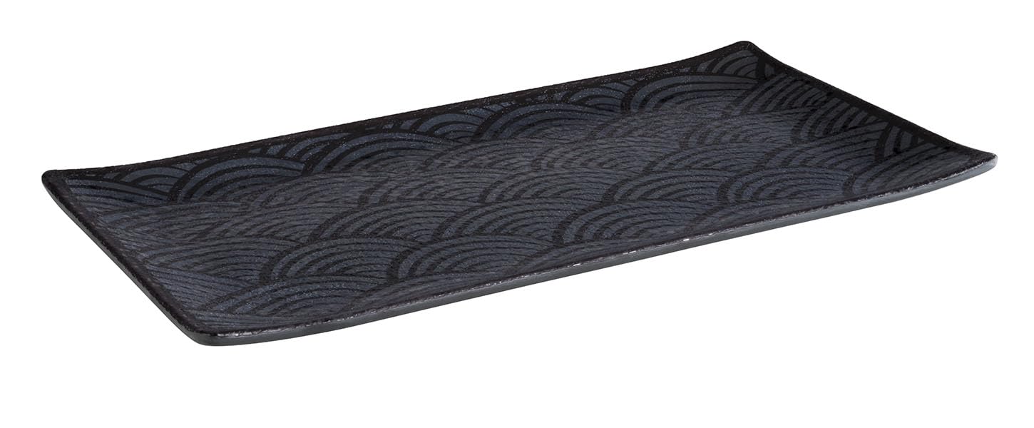 aps-dark-wave-84902-tablett-gn-1-3-schwarz-melamin image 1