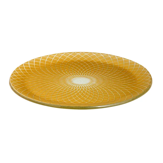 rosseto-kalderon-spiro-gls037g-glasplatte-rund-gold-2er-set image 1