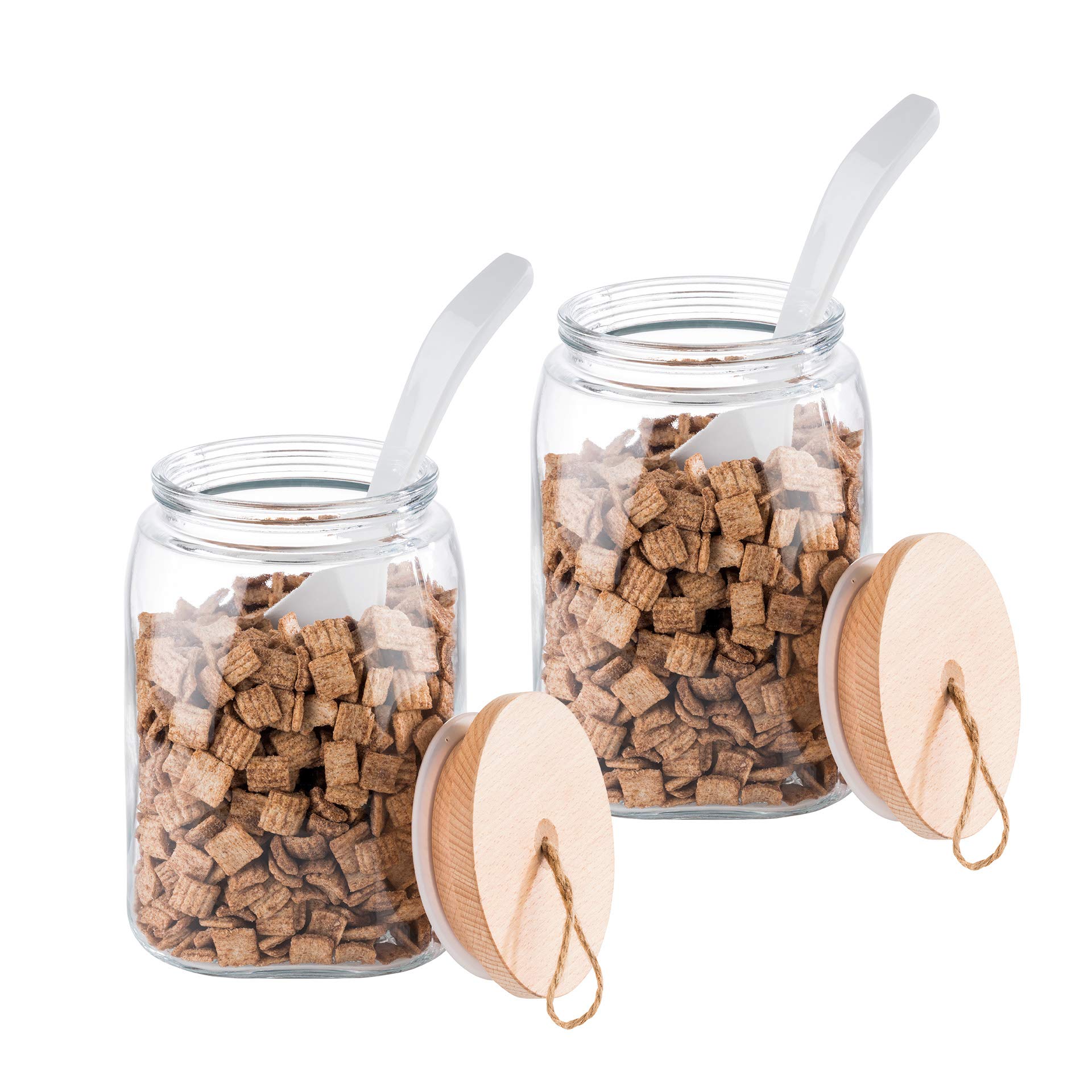 aps-woody-vorratsglas-2-5-liter-2er-set-mit-holzdeckel image 2