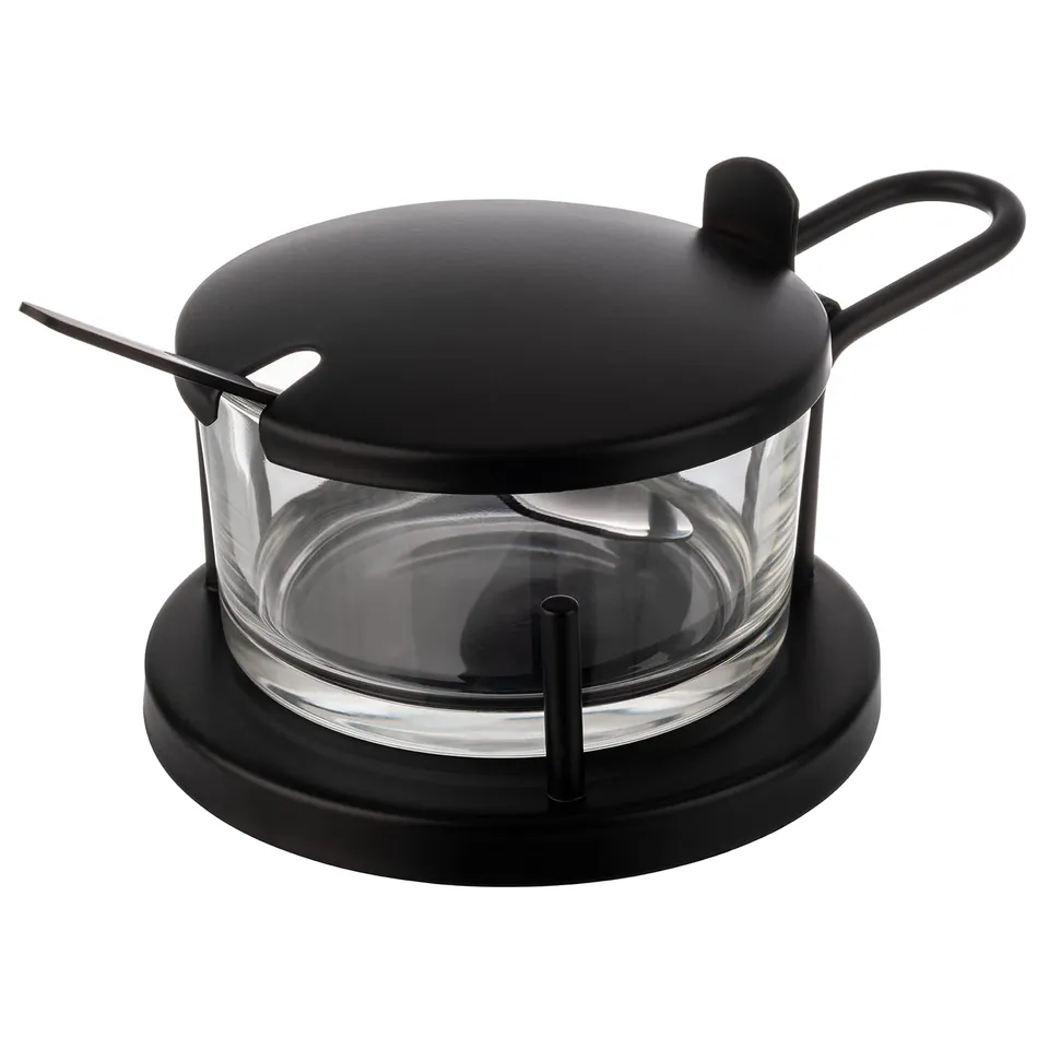 aps-classic-parmesan-menage-glas-edelstahl-mit-l-ffel-11-cm image 1