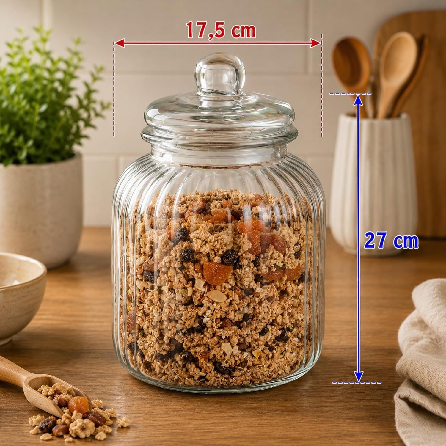 aps-table-cookiego-vorratsglas-3-7-liter-glasdeckel image 2