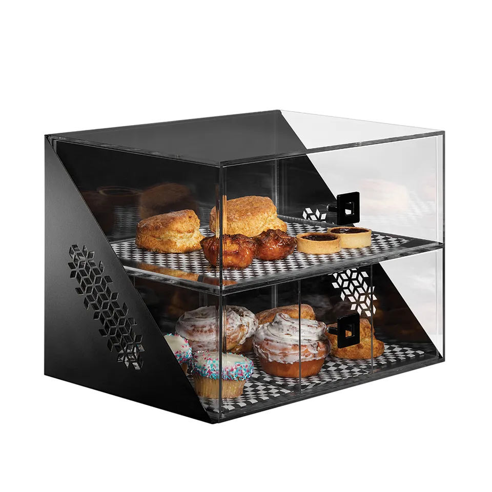 rosseto-bd144-kuchenvitrine-schwarz-matt-2-schubladen image 1