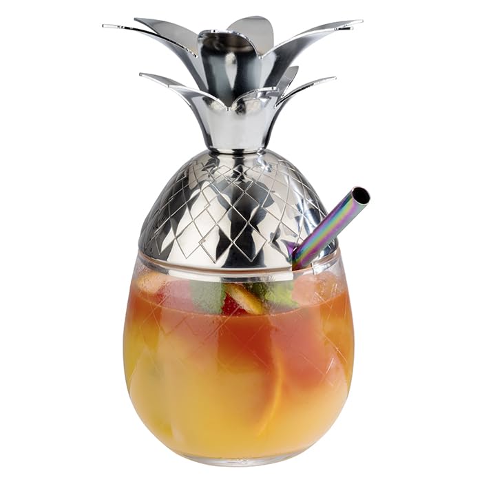 aps-bar-93375-pineapple-becher-0-35-l-glas-mit-deckel image 2