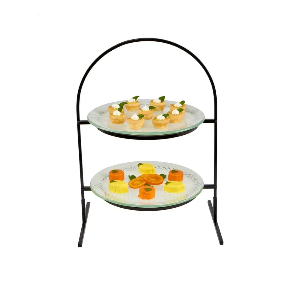 rosseto-kalderon-gst08wfp-etagere-2-st-ckig-glas-schwarz image 1
