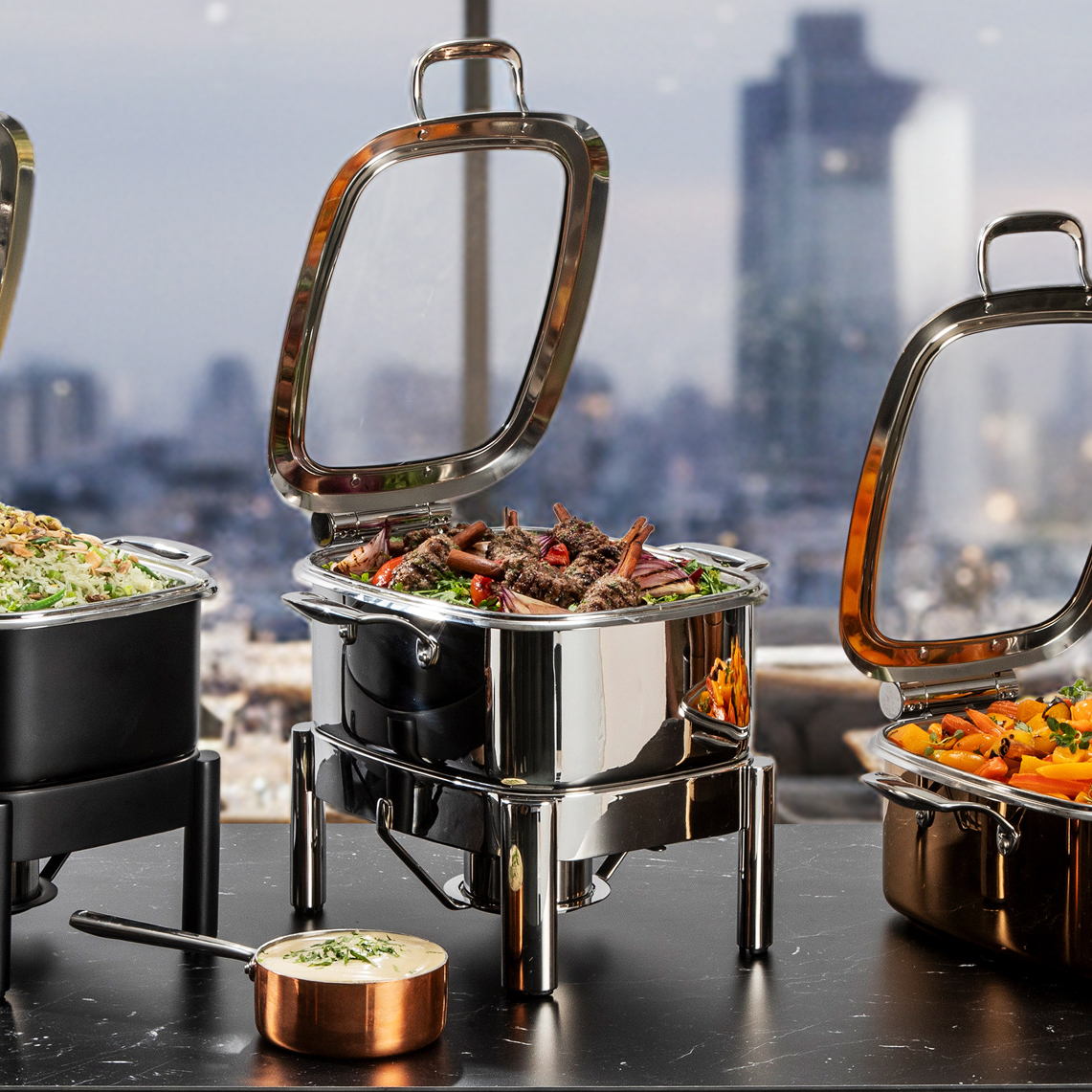 rosseto-le-dish-gwd295k-ch-chafing-dish-chrom-eckig-4-liter image 3