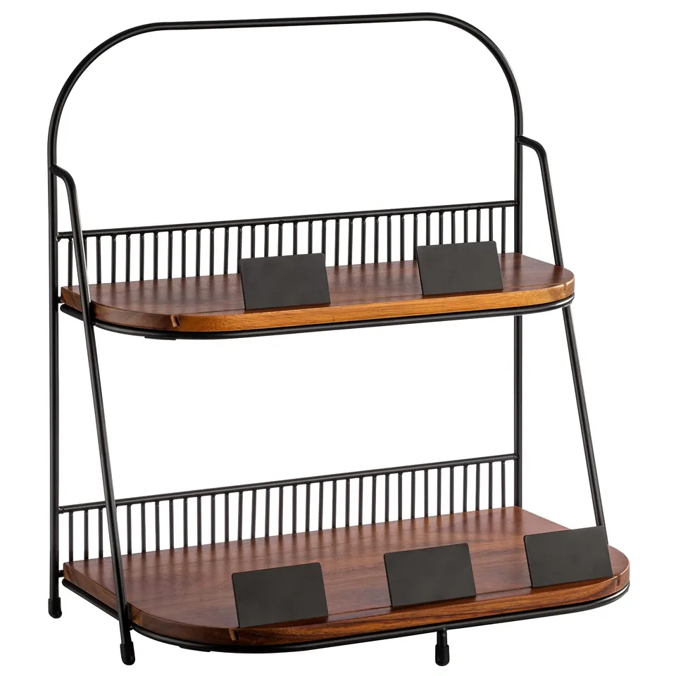 aps-frames-etagere-30339-2-stufig-akazienholz-schwarz image 1