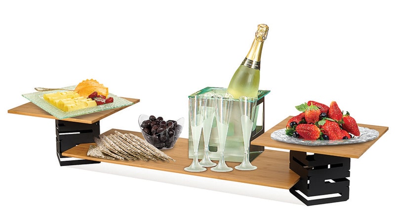 rosseto-skycap-chafing-dish-riser-set-bambus-schwarz-5-teilig-sk003 image 2