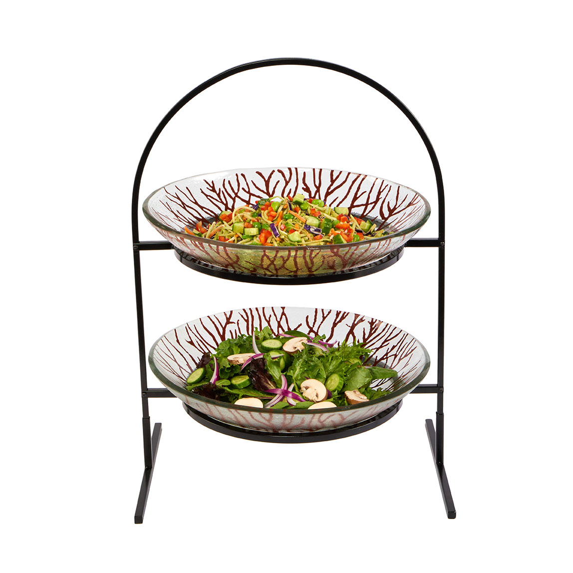 rosseto-kalderon-gst08cfp-etagere-schwarz-2-st-ckig-mit-glasschalen image 1