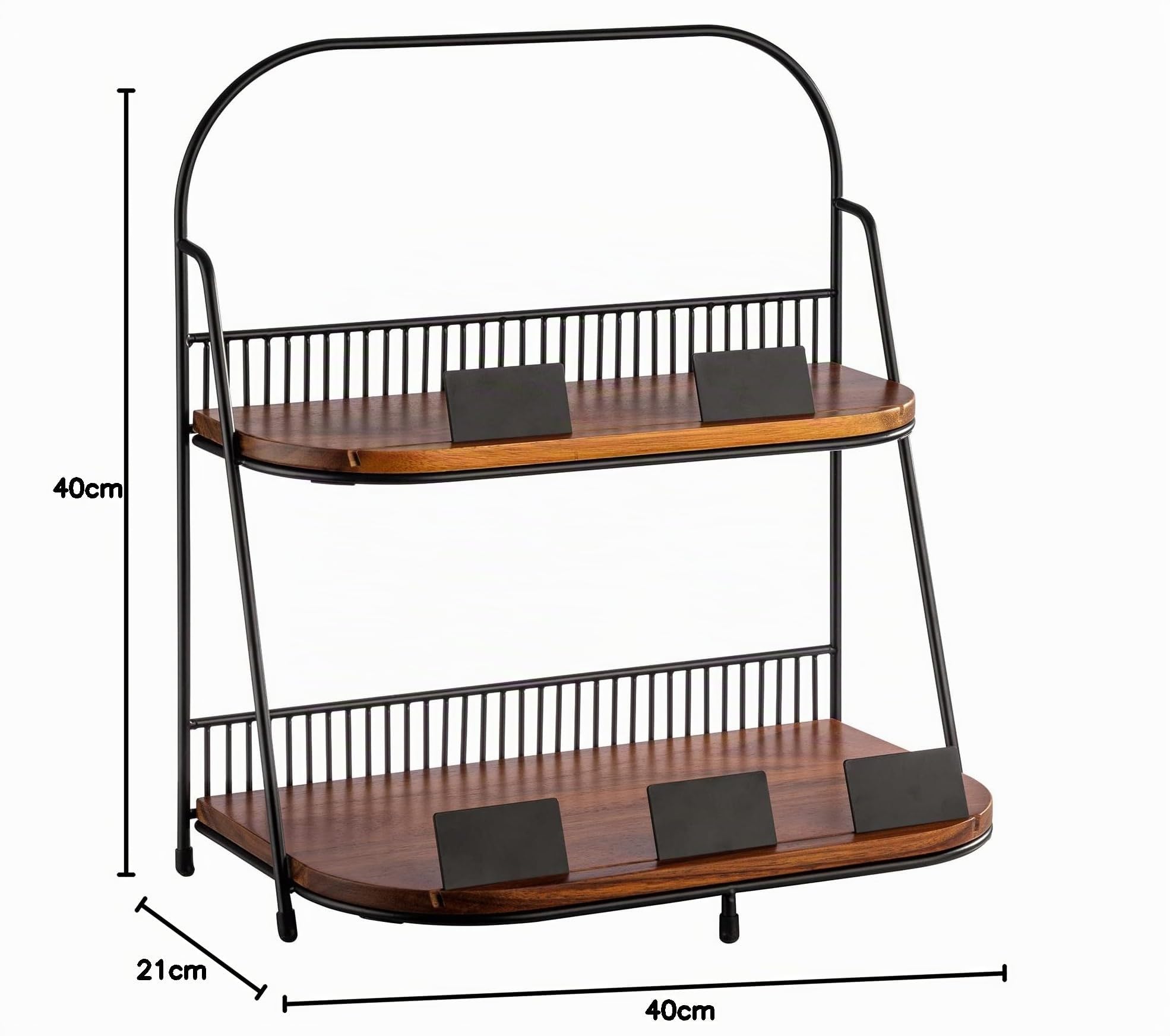 aps-frames-etagere-30339-2-stufig-akazienholz-schwarz image 2