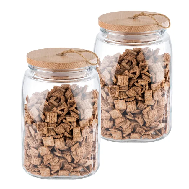 aps-woody-vorratsglas-2-5-liter-2er-set-mit-holzdeckel image 1