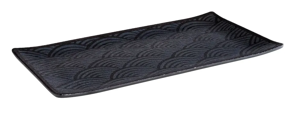 aps-dark-wave-84902-tablett-gn-1-3-schwarz-melamin image 1