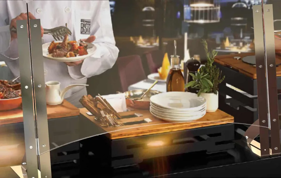 rosseto-shield-serve-spuckschutz-transparent-buffet image 1
