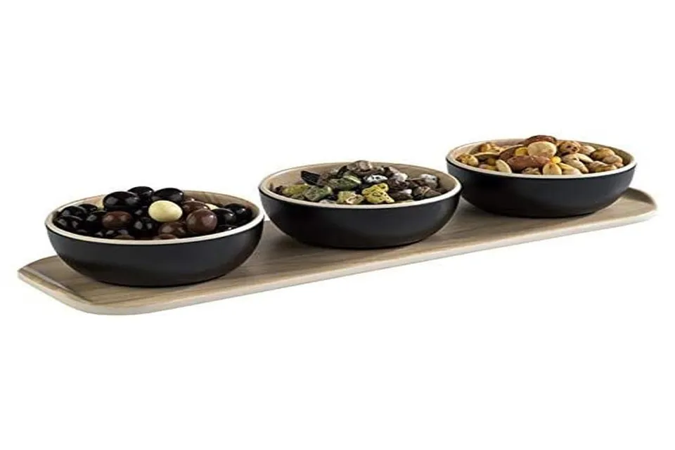 aps-frida-servierset-3-dip-schalen-mit-tablett-holzoptik image 1