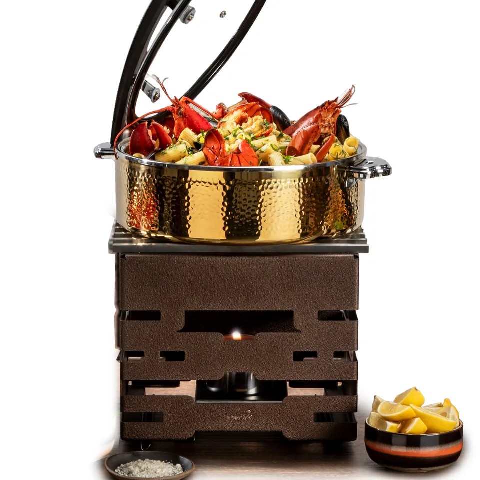 rosseto-multi-chef-sk092-chafing-dish-10-zoll-bronze-mit-grill image 1