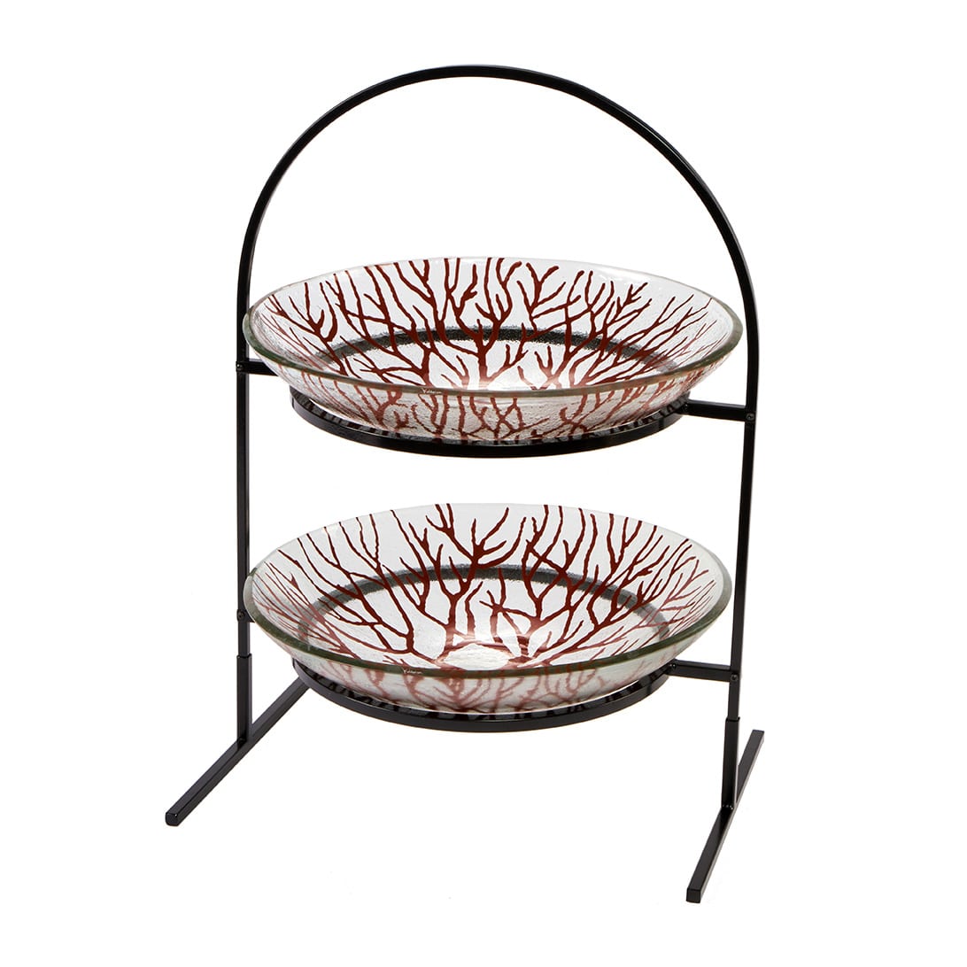 rosseto-kalderon-gst08cfp-etagere-schwarz-2-st-ckig-mit-glasschalen image 4
